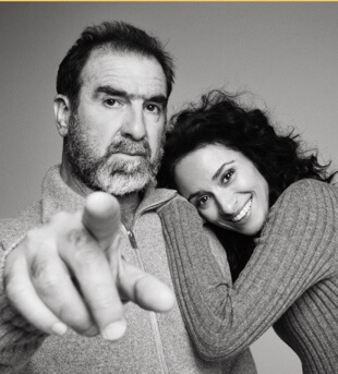 Eric Cantona with his wife.